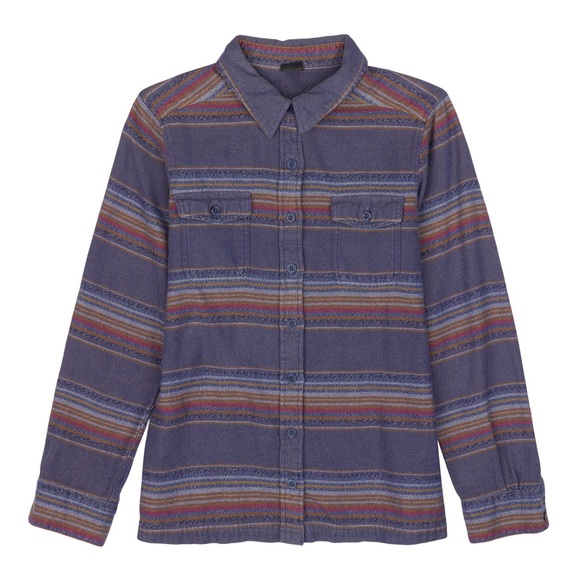 Patagonia Tops - 🚫 SOLD Patagonia® Worn Wear Fjord Flannel Shirt Gaucho Stripe Blue Butterfly 2